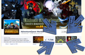 Click me! And take the Game survey! AdventureQuest Worlds Facebook survey